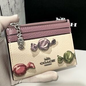 NWT! COACH Mini Skinny Id Case With Candy Print And Charm